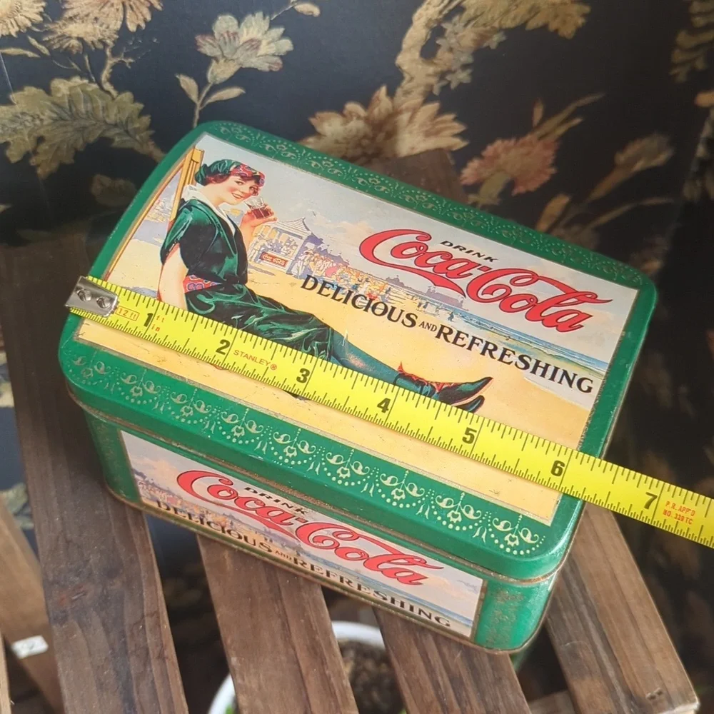 Vintage Coca-Cola Tin with Woman on a Beach Made By The Tin Box Co.